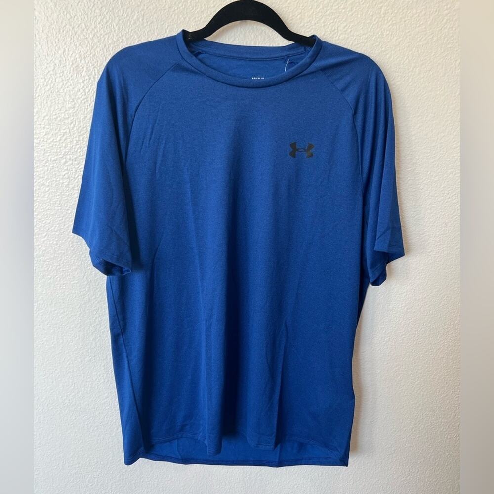 Under Armour Men's Tech Tee T Shirt Solid Blue Large